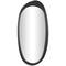 51" Black Wooden Abstract Oval Framed Wall Mirror